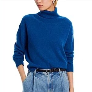 C by Bloomingdale's Cashmere Turtleneck Sweater Heather Dark Ocean XXL NWT